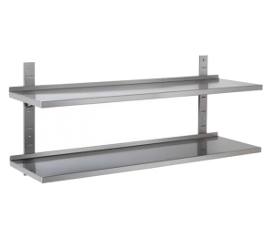 Etagère murale double inox réglable L300mm