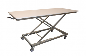 Table ergonomique inox / bois  hauteur rglable - Manuelle