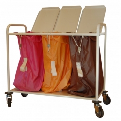 Chariot porte-sacs  linge sale - 3 sacs