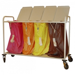 Chariot porte-sacs  linge sale - 4 sacs