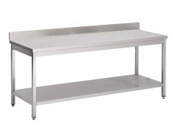 Table INOX de tri du linge - Largeur 600mm avec dosseret