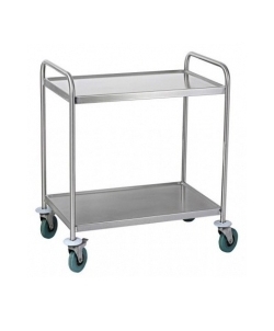 Chariot de service en inox 2 plateaux 820x500mm