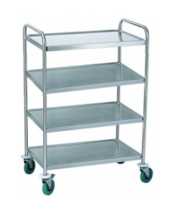 Chariot de service en inox 4 plateaux 800x500mm