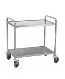 Chariot de service en inox 2 plateaux 1000x600mm