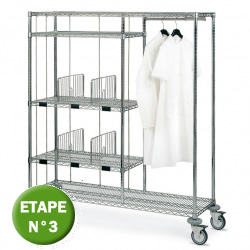 Rayonnage de stockage sur mesure : slectionnez les accessoires en acier chrom
