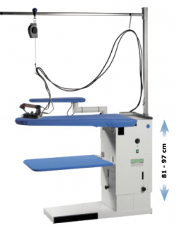 Table  repasser professionnelle POSEIDONE - Chauffante, aspirante, soufflante