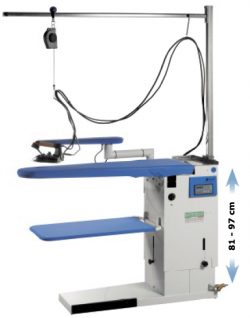 Table  repasser professionnelle ZEUS - Chauffante, aspirante, soufflante