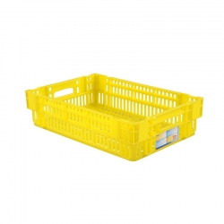 Caisse ajoure empilable-emboitable 27L JAUNE