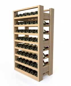 Présentoir à vin professionnel, en bois - 48 bouteilles de vin 75cl