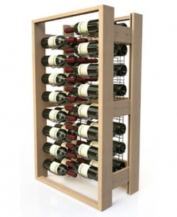 Présentoir à vin professionnel, en bois - 48 bouteilles de vin 75cl