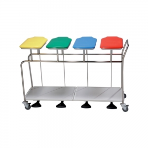 Chariot porte-sac 4 sacs en ligne Inox