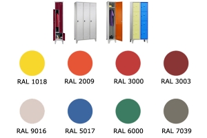 Option porte colorée pour armoire vestiaire métallique