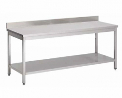 Table de prparation du linge en INOX - Profondeur 600mm AVEC dosseret 