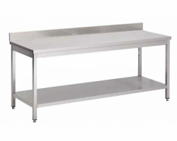 Table de prparation du linge en INOX  - Profondeur 700mm AVEC dosseret 