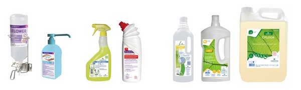 Produits d'entretien général (surfaces, sols, hygiène corporelle...)