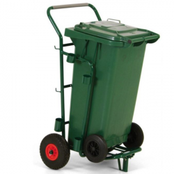 Chariot de cantonnier container 120L personnalisable - VERT