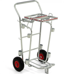 Chariot de cantonnier pour entretien des voiries - Support-sac 2x120L