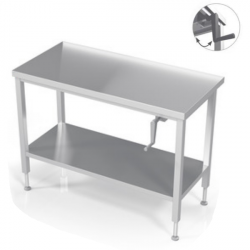 Table ergonomique Inox à hauteur réglable - Manuelle / 2 plateaux