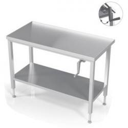 Table ergonomique Inox  hauteur rglable - Manuelle / 2 plateaux