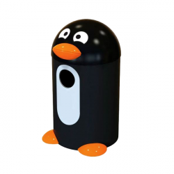 Poubelle d'extrieur FUN en plastique 55L - Pingouin