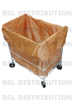 Chariot de collecte du linge pour blanchisserie 150L + Housse Orange