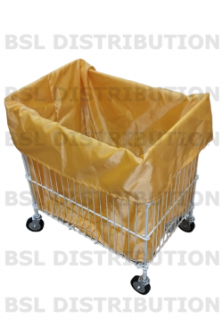 Chariot de collecte du linge pour blanchisserie 150L + Housse Jaune