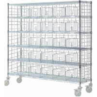 Chariot 30 casiers ANTI-CHUTE pour distribution du linge propre des rsidents