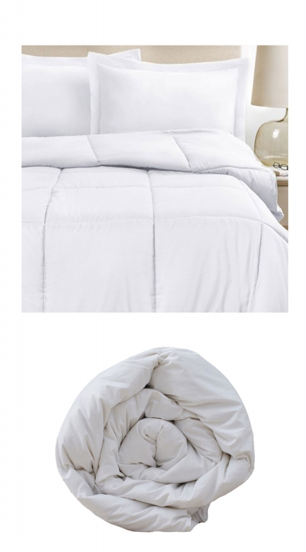 Couette Chaude (140 cm) Microfibre Lavable à 95°C Blanche - Linge