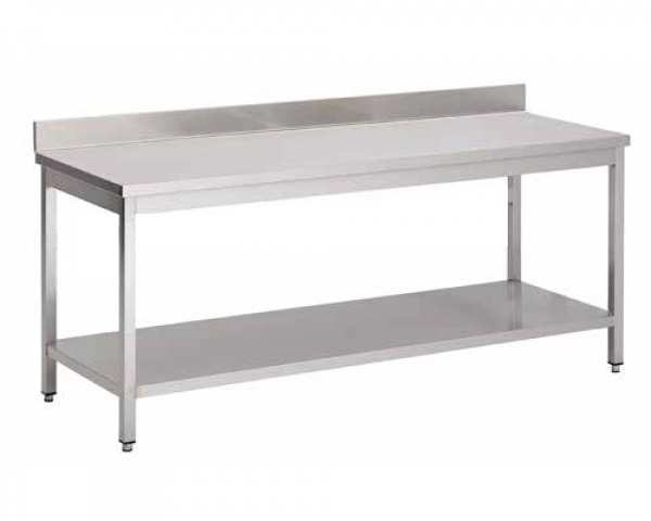 Table Inox pour cuisine professionnelle - Etagère de Table Inox