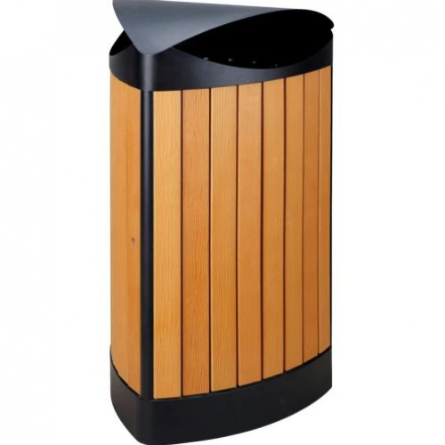 Poubelle ronde en bois - 33L